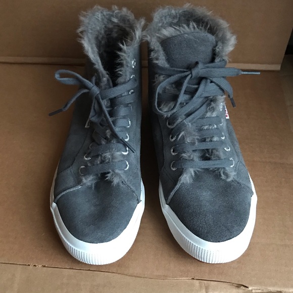 Superga fur lined suede high top sneaker sz 8.5 - Picture 5 of 11